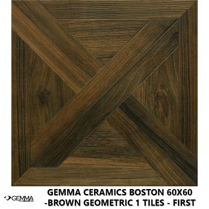 Gemma Ceramics Boston 60x60 -Brown Geometric 1 Tiles - First Choice