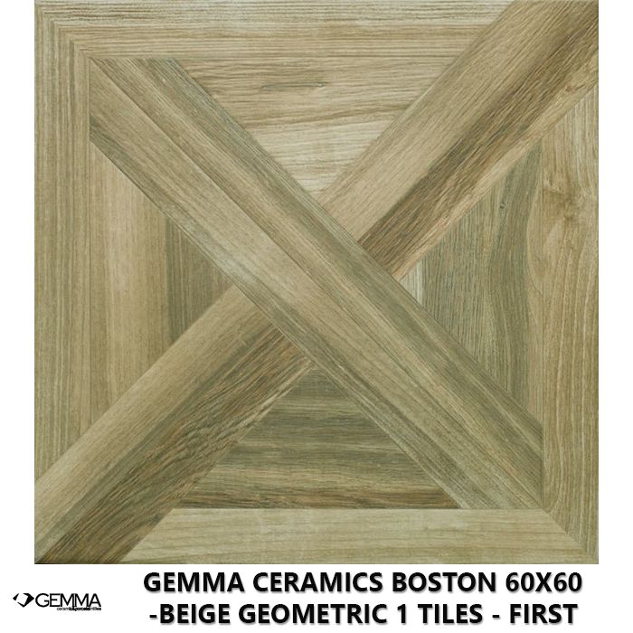 Gemma Ceramics Boston 60x60 -Beige Geometric 1 Tiles - First Choice