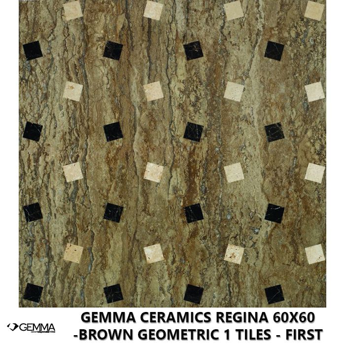 Gemma Ceramics Regina 60x60 -Brown Geometric 1 Tiles - First Choice