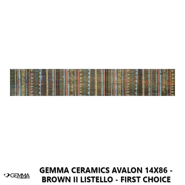 Gemma Ceramics Avalon 14x86 - Brown II Listello - First Choice