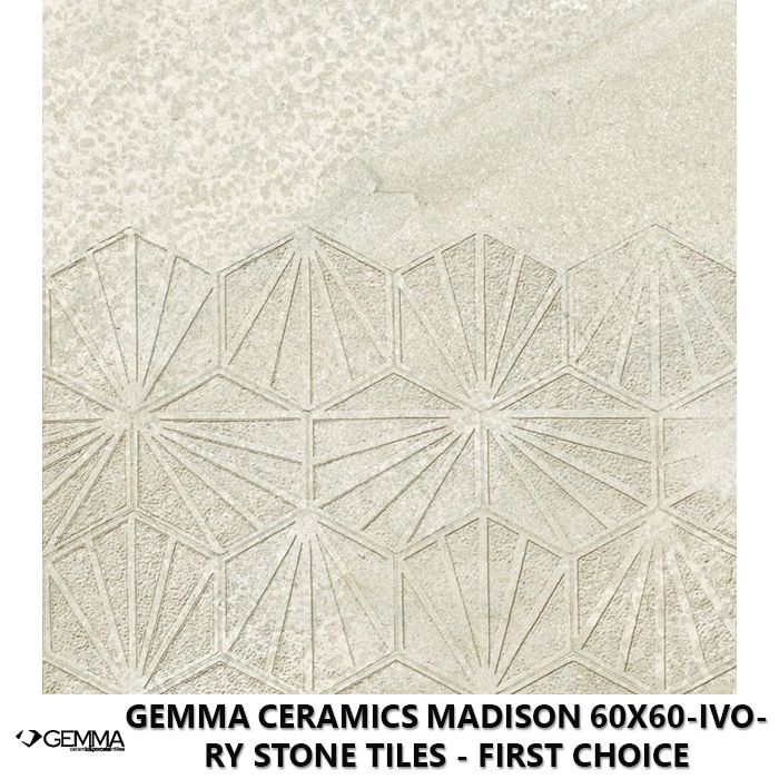 Gemma Ceramics Madison 60x60-Ivory Stone Tiles - First Choice