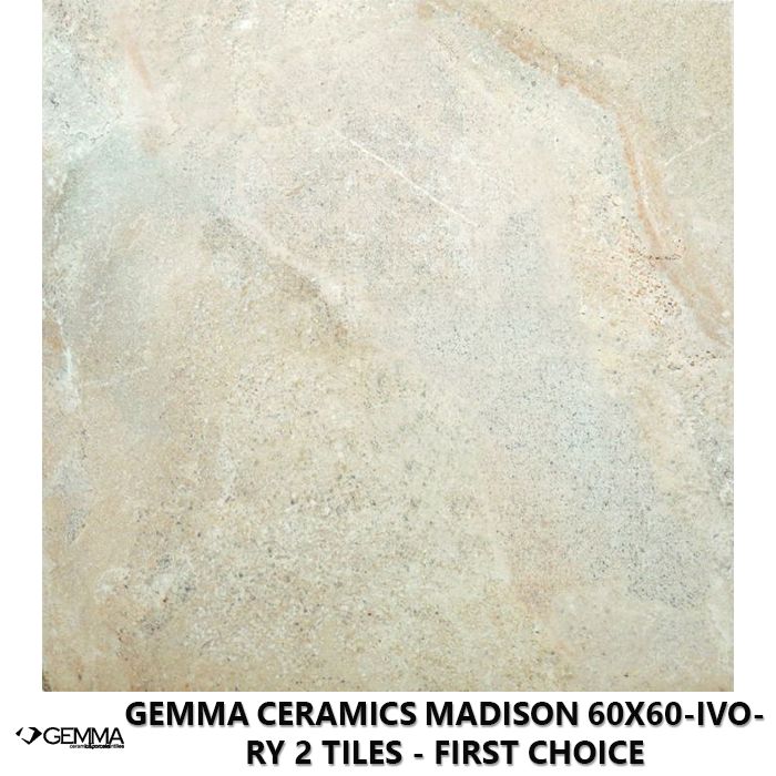 Gemma Ceramics Madison 60x60-Ivory 2 Tiles - First Choice