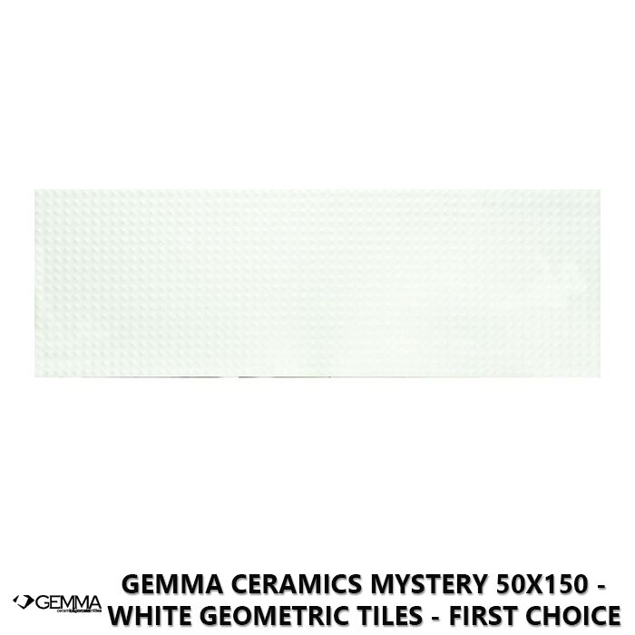 Gemma Ceramics Mystery 50x150 - White Geometric Tiles - First Choice