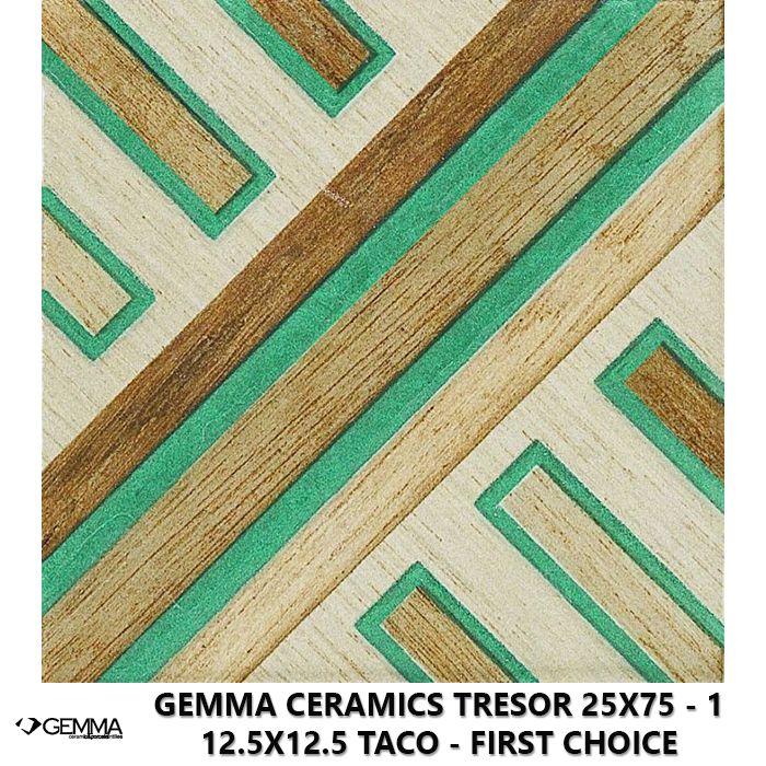 Gemma Ceramics Tresor 25x75 - 1 12.5x12.5 Taco - First Choice