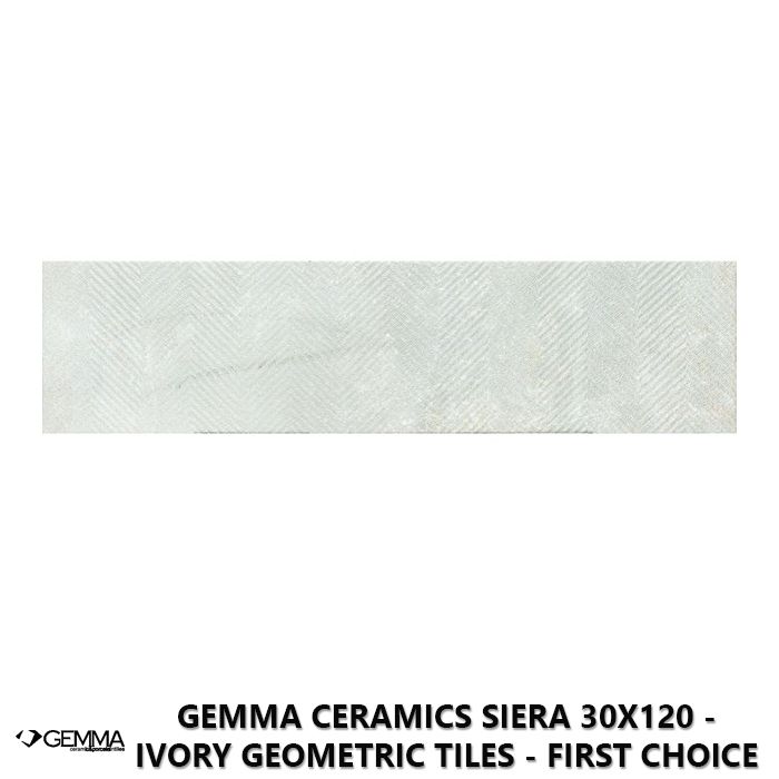Gemma Ceramics Siera 30x120 - Ivory Geometric Tiles - First Choice