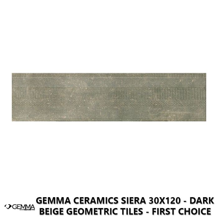 Gemma Ceramics Siera 30x120 - Dark Beige Geometric Tiles - First Choice