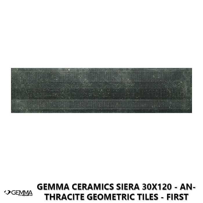 Gemma Ceramics Siera 30x120 - Anthracite Geometric Tiles - First Choice