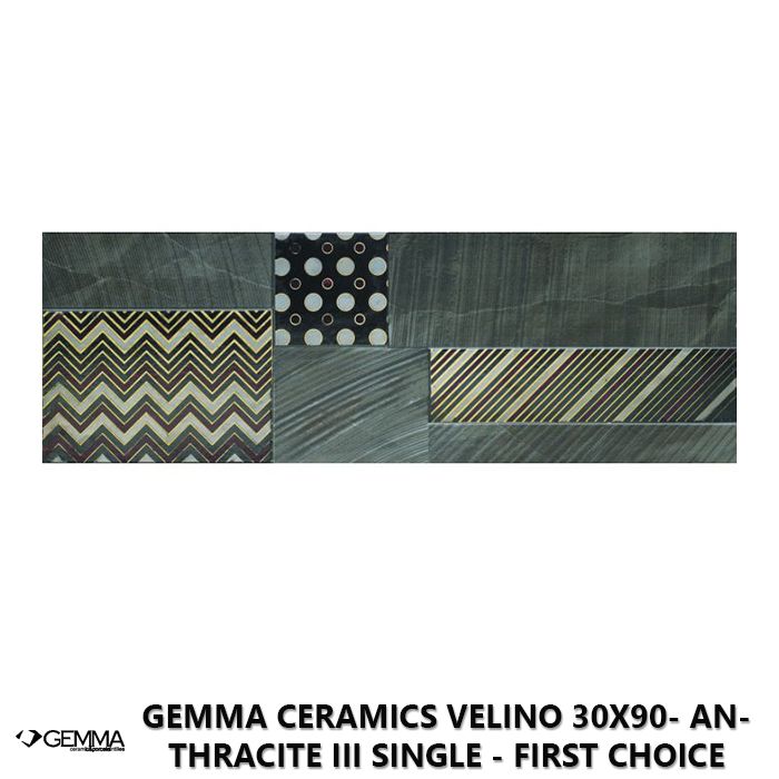 Gemma Ceramics Velino 30x90- Anthracite III Single - First Choice