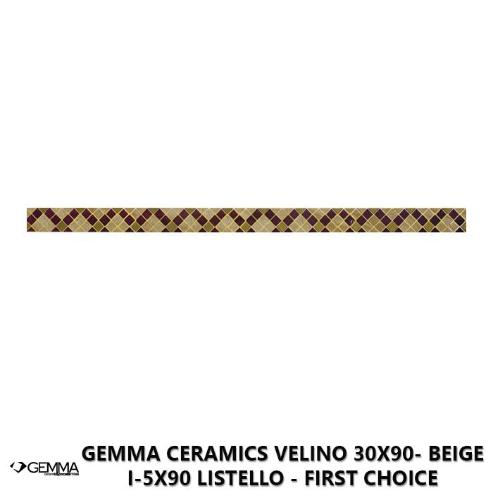 Gemma Ceramics Velino 30x90- Beige I-5x90 Listello - First Choice