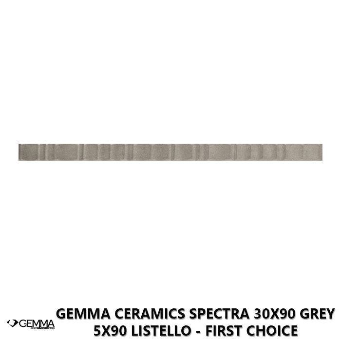Gemma Ceramics Spectra 30x90 Grey 5x90 Listello - First Choice