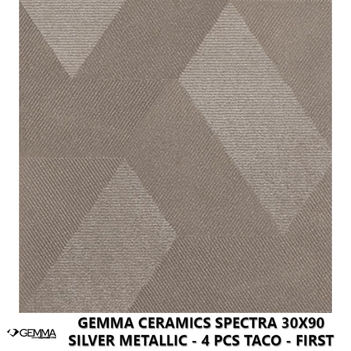 Gemma Ceramics Spectra 30x90 Silver Metallic - 4 Pcs Taco - First Choice