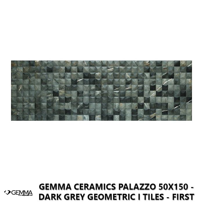 Gemma Ceramics Palazzo 50x150 - Dark Grey Geometric I Tiles - First Choice