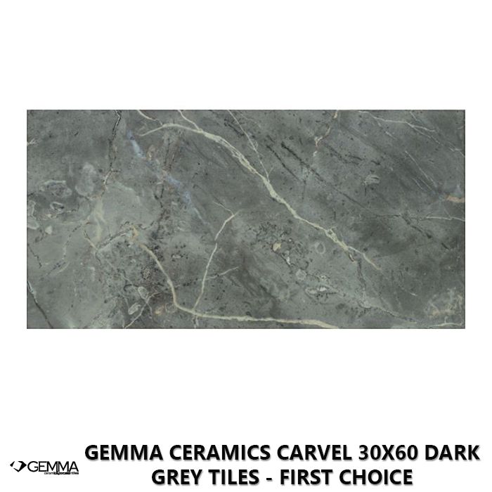 Gemma Ceramics Carvel 30x60 Dark Grey Tiles - First Choice