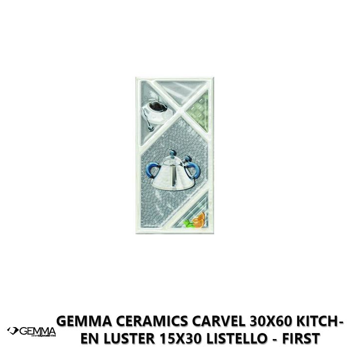 Gemma Ceramics Carvel 30x60 Kitchen Luster 15x30 Listello - First Choice
