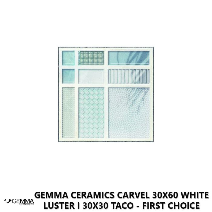Gemma Ceramics Carvel 30x60 White Luster I 30x30 Taco - First Choice