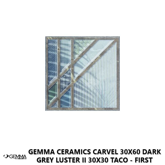 Gemma Ceramics Carvel 30x60 Dark Grey Luster II 30x30 Taco - First Choice