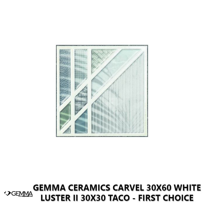 Gemma Ceramics Carvel 30x60 White Luster II 30x30 Taco - First Choice