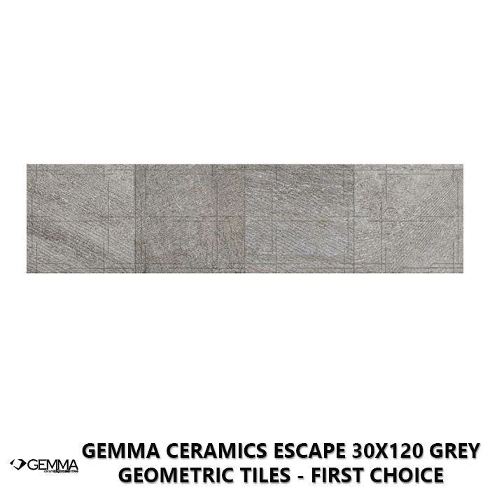 Gemma Ceramics Escape 30x120 Grey Geometric Tiles - First Choice