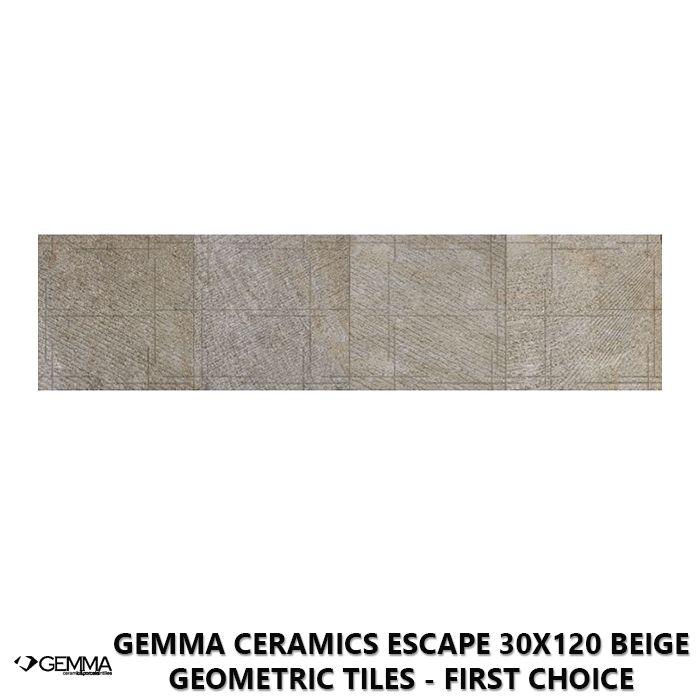 Gemma Ceramics Escape 30x120 Beige Geometric Tiles - First Choice