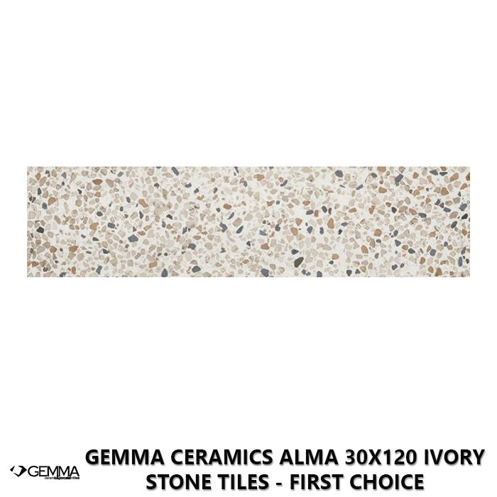 Gemma Ceramics Alma 30x120 Ivory Stone Tiles - First Choice