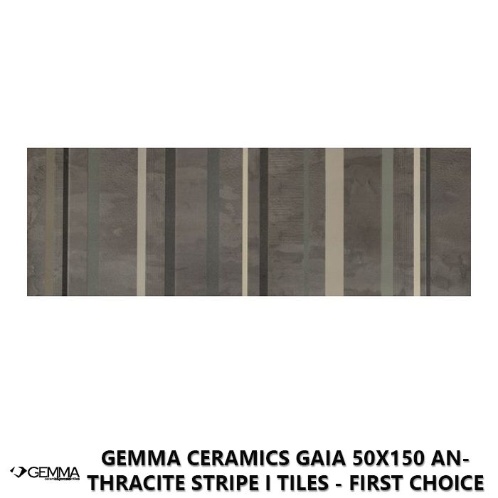 Gemma Ceramics Gaia 50x150 Anthracite Stripe I Tiles - First Choice