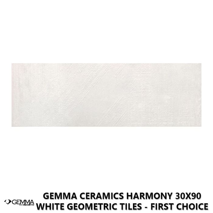 Gemma Ceramics Harmony 30x90 White Geometric Tiles - First Choice