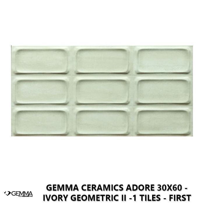 Gemma Ceramics Adore 30x60 - Ivory Geometric II -1 Tiles - First Choice