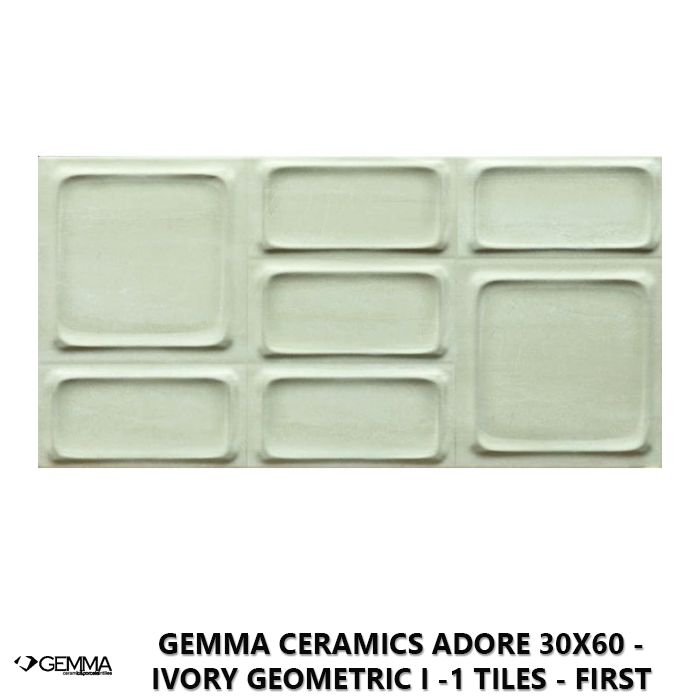Gemma Ceramics Adore 30x60 - Ivory Geometric I -1 Tiles - First Choice