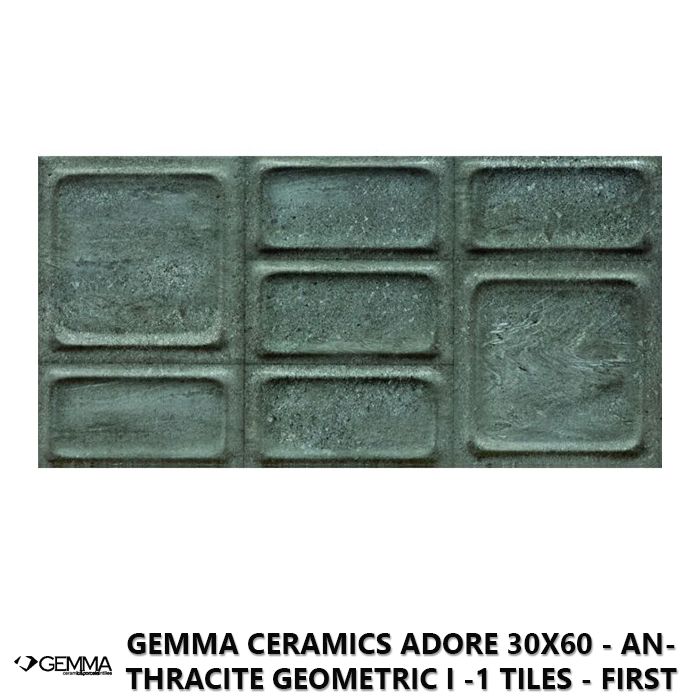 Gemma Ceramics Adore 30x60 - Anthracite Geometric I -1 Tiles - First Choice