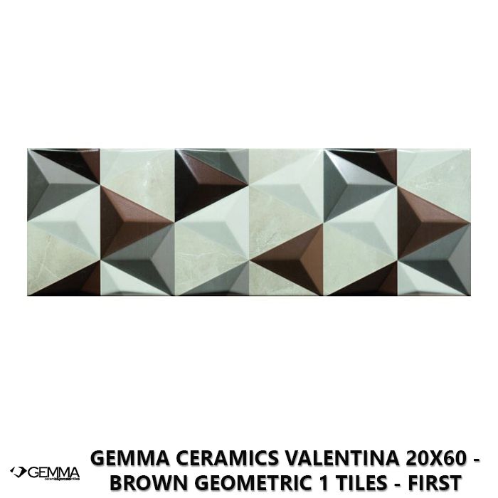 Gemma Ceramics Valentina 20x60 - Brown Geometric 1 Tiles - First Choice