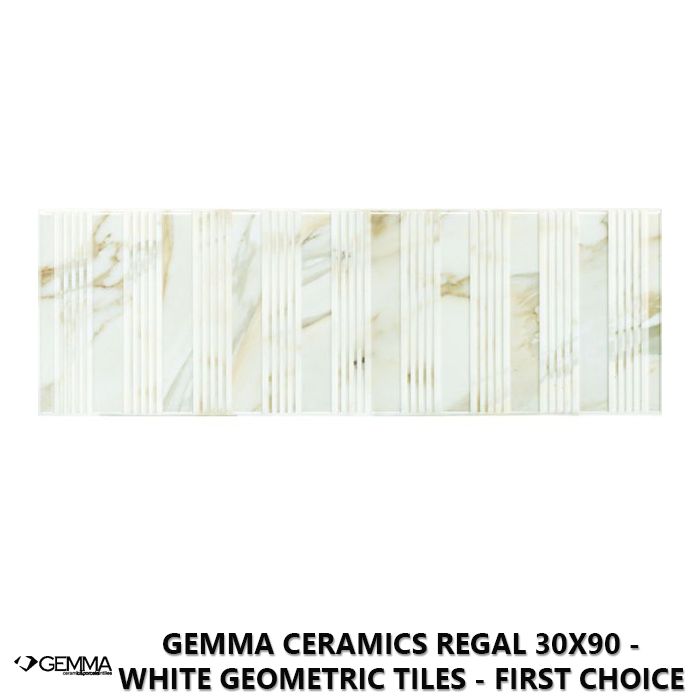 Gemma Ceramics Regal 30x90 - White Geometric Tiles - First Choice