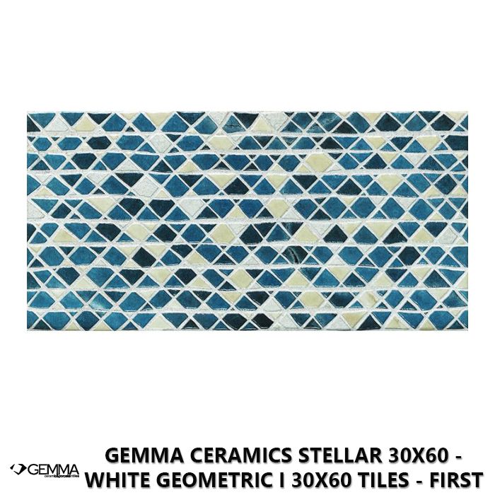 Gemma Ceramics Stellar 30x60 - White Geometric I 30x60 Tiles - First Choice