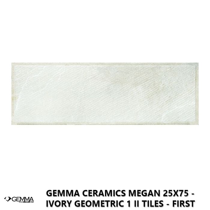 Gemma Ceramics Megan 25x75 - Ivory Geometric 1 II Tiles - First Choice