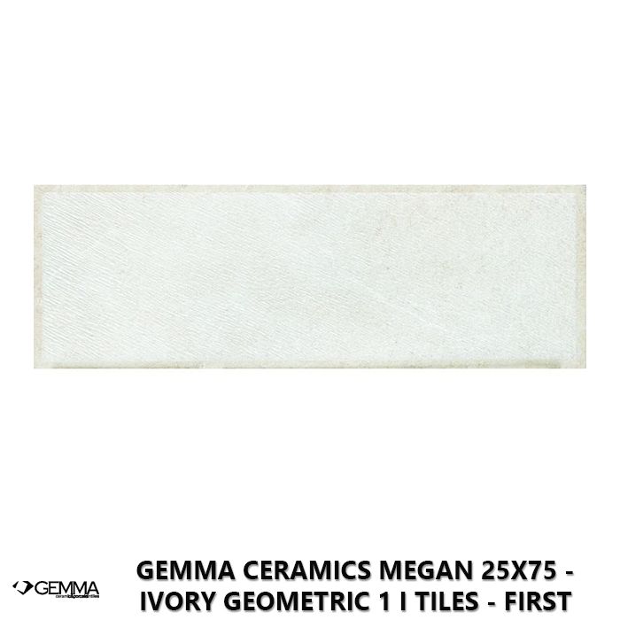 Gemma Ceramics Megan 25x75 - Ivory Geometric 1 I Tiles - First Choice