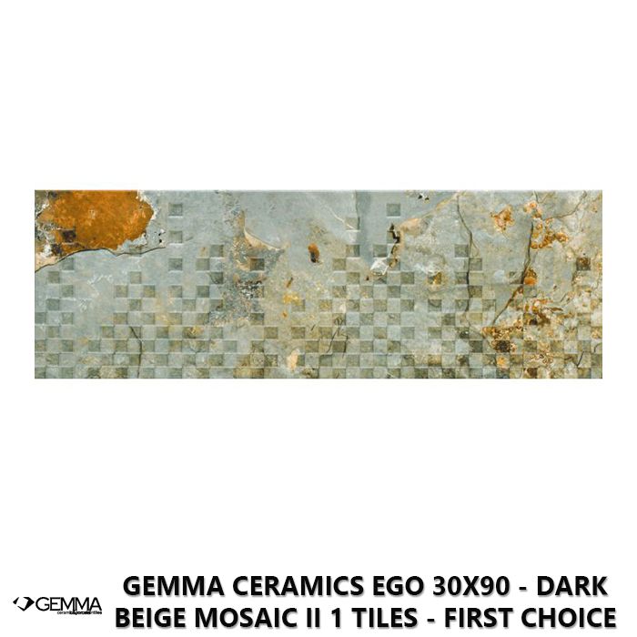 Gemma Ceramics Ego 30x90 - Dark Beige Mosaic II 1 Tiles - First Choice