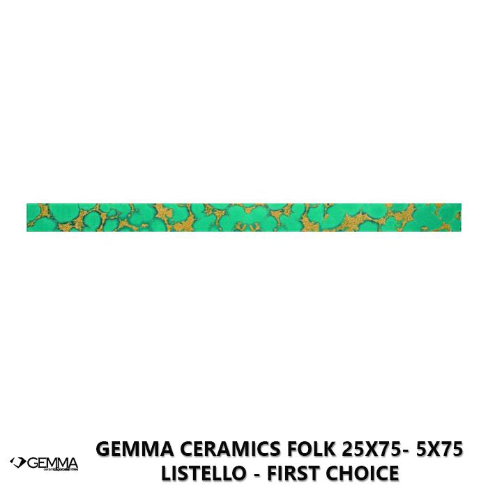 Gemma Ceramics Folk 25x75- 5x75 Listello - First Choice