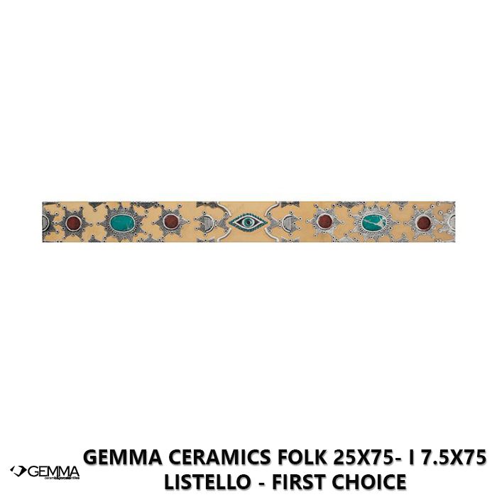 Gemma Ceramics Folk 25x75- I 7.5x75 Listello - First Choice