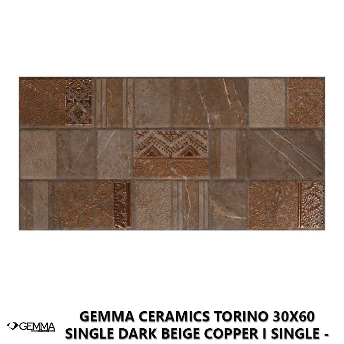 Gemma Ceramics Torino 30x60 Single Dark Beige Copper I Single - First Choice