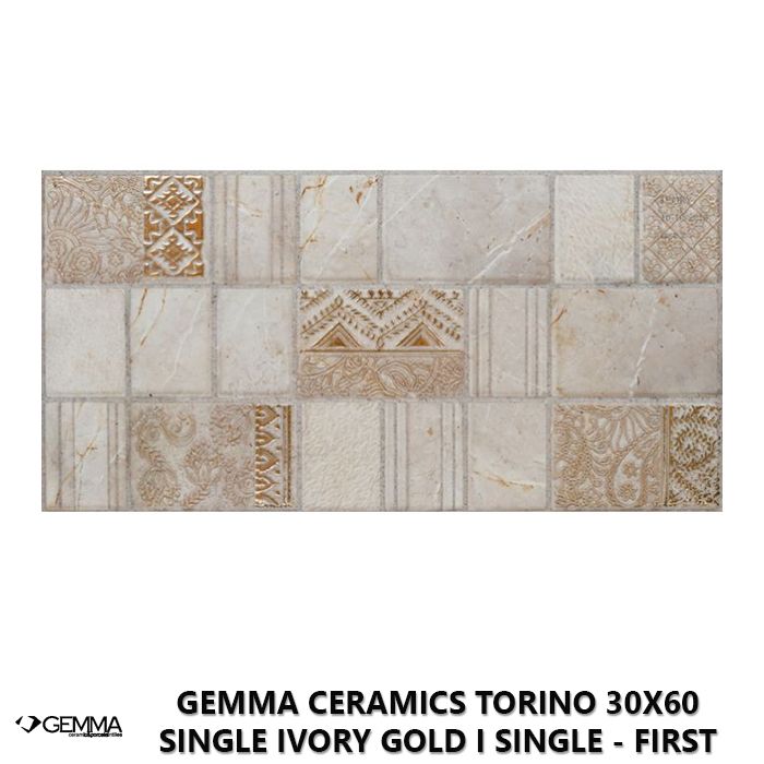 Gemma Ceramics Torino 30x60 Single Ivory Gold I Single - First Choice