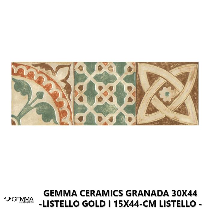 Gemma Ceramics Granada 30x44 -Listello Gold I 15x44-cm Listello - First Choice