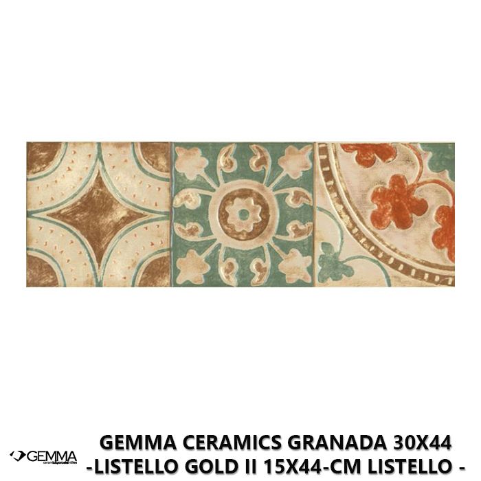Gemma Ceramics Granada 30x44 -Listello Gold II 15x44-cm Listello - First Choice