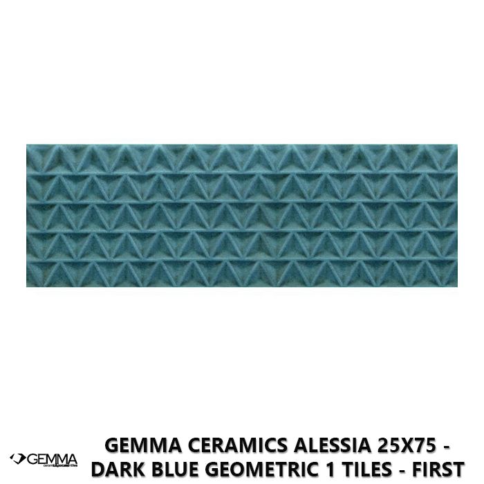 Gemma Ceramics Alessia 25x75 - Dark Blue Geometric 1 Tiles - First Choice