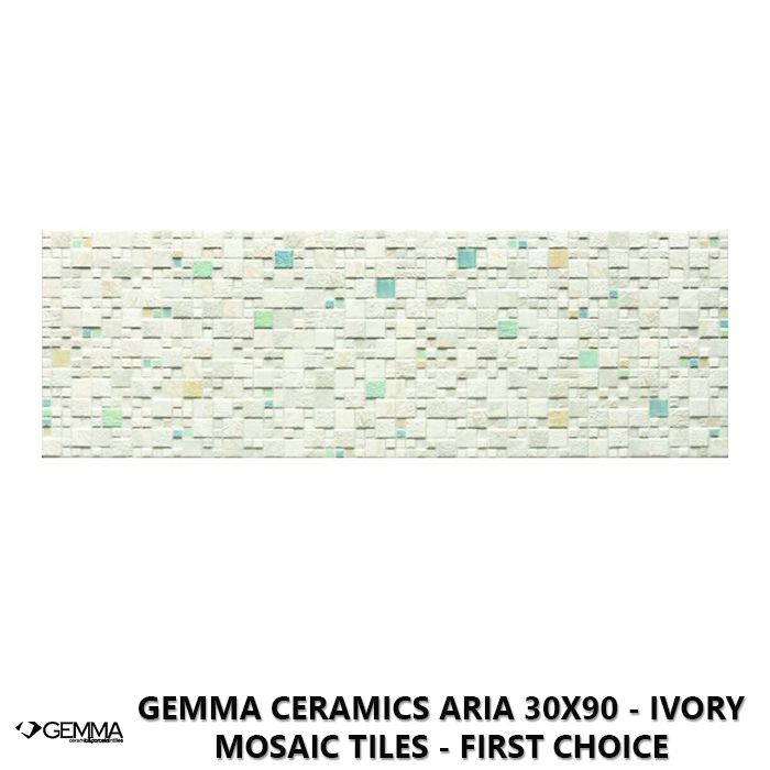 Gemma Ceramics Aria 30x90 - Ivory Mosaic Tiles - First Choice