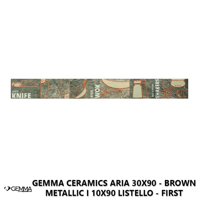 Gemma Ceramics Aria 30x90 - Brown Metallic I 10x90 Listello - First Choice