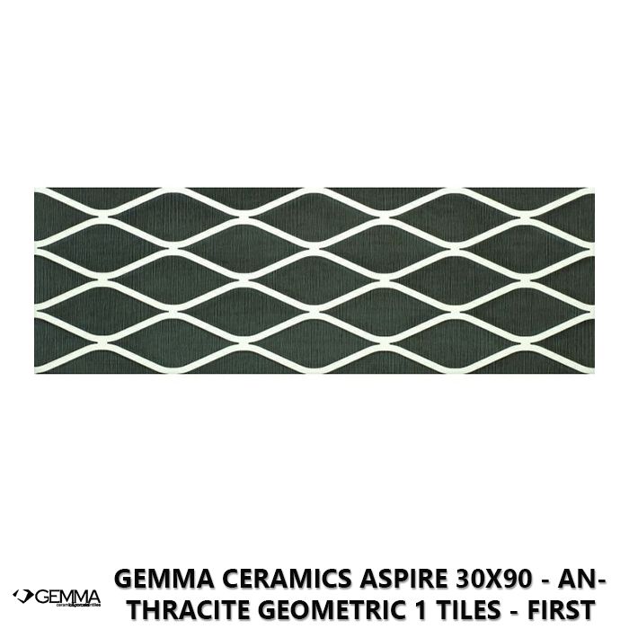 Gemma Ceramics Aspire 30x90 - Anthracite Geometric 1 Tiles - First Choice