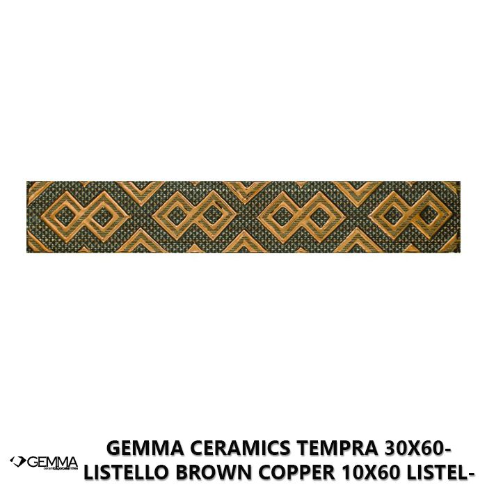 Gemma Ceramics Tempra 30x60- Listello Brown Copper 10x60 Listello - First Choice