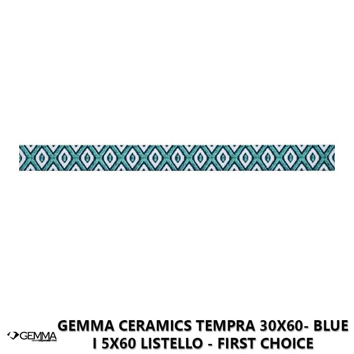 Gemma Ceramics Tempra 30x60- Blue I 5x60 Listello - First Choice