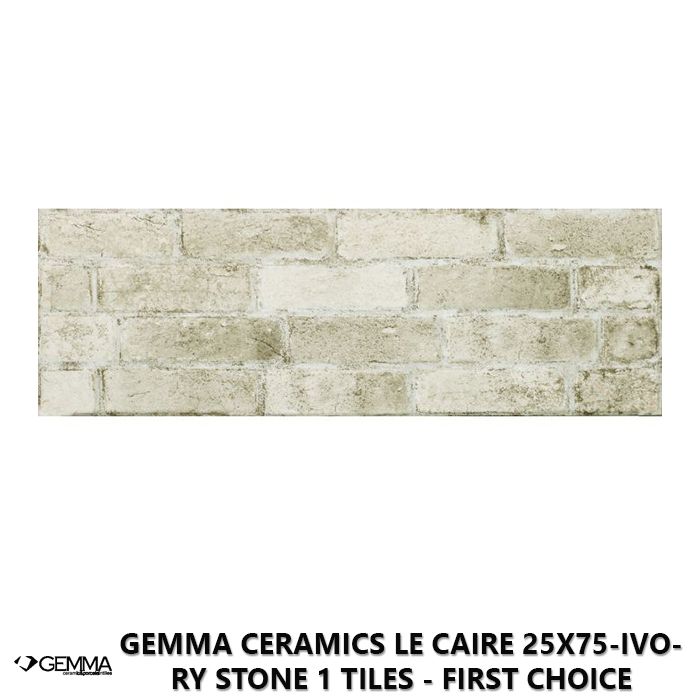 Gemma Ceramics Le Caire 25x75-Ivory Stone 1 Tiles - First Choice
