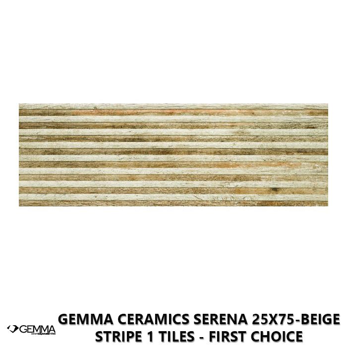 Gemma Ceramics Serena 25x75-Beige Stripe 1 Tiles - First Choice