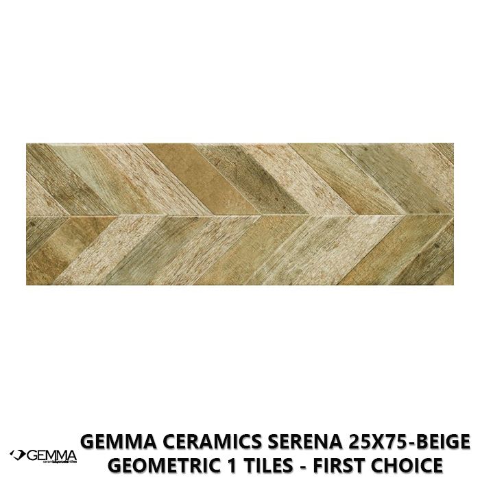 Gemma Ceramics Serena 25x75-Beige Geometric 1 Tiles - First Choice